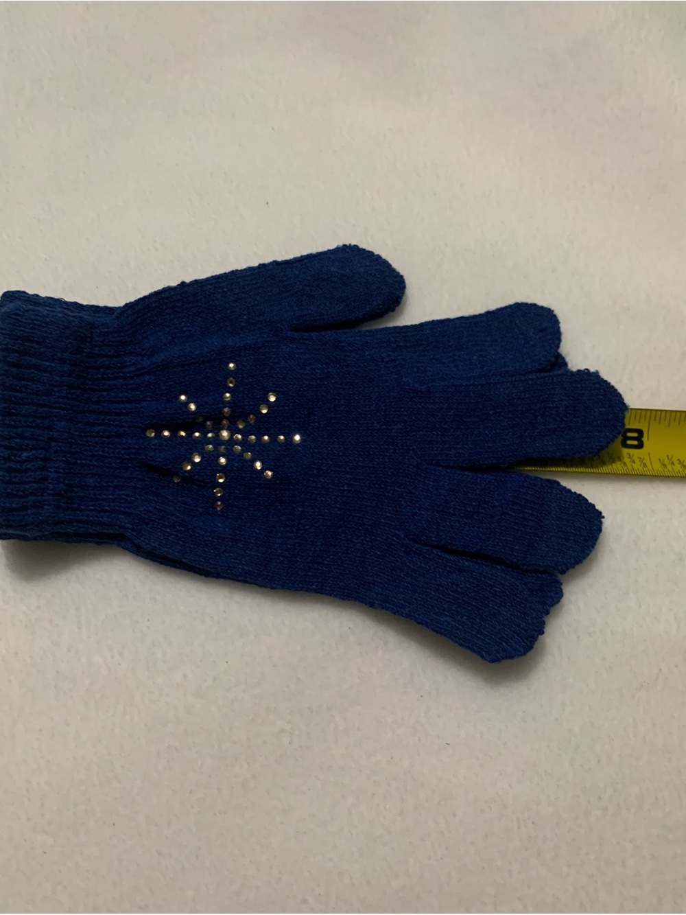 Adult Blue Rhinestone Gloves! - Picture 4 of 5